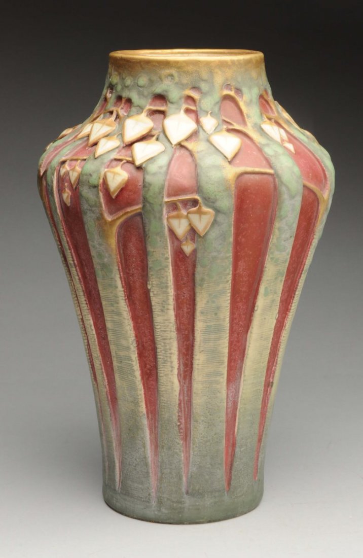 Paul Dachsel Tall Ceramic Leafy Tree Vase. (1 of 5)