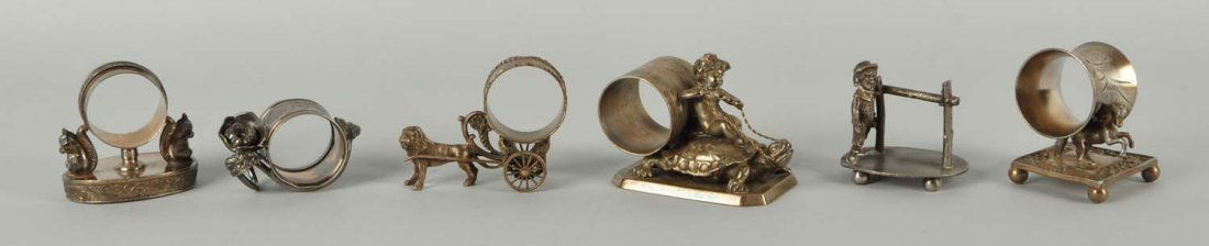 Lot Of 6: Figural Napkin Rings. (1 of 1)