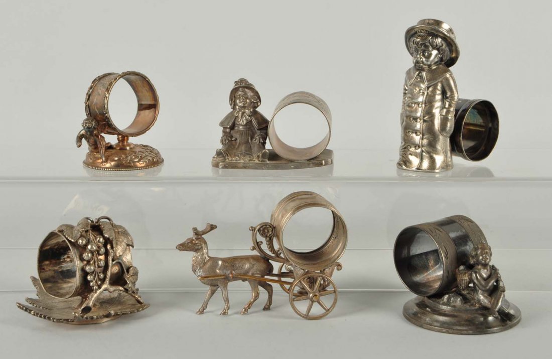Lot Of 6: Figural Napkin Rings. (1 of 1)