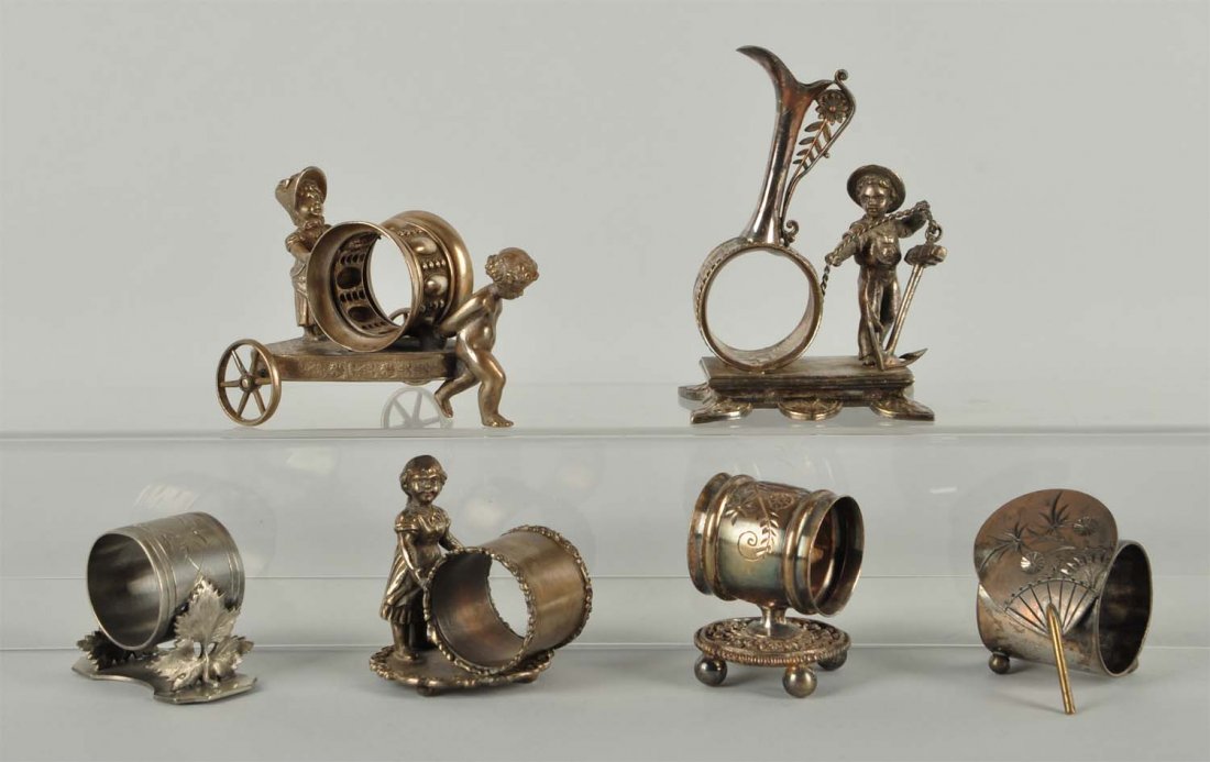 Lot Of 6: Figural Napkin Rings. (1 of 1)
