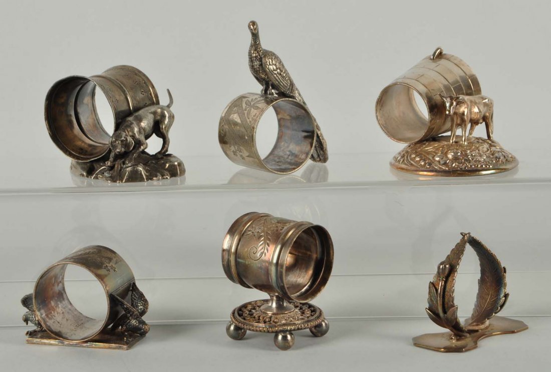 Lot Of 6: Figural Napkin Rings. (1 of 1)