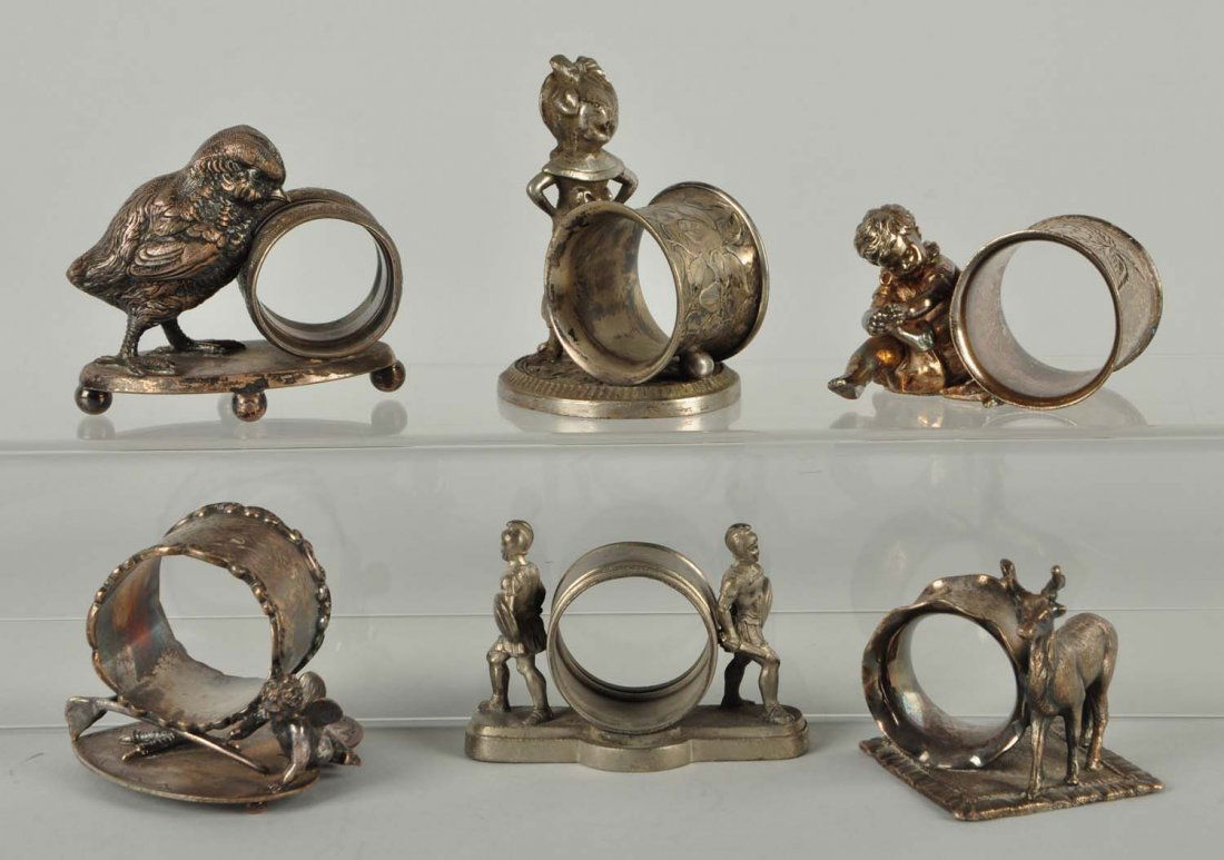 Lot Of 6: Figural Napkin Rings. (1 of 1)