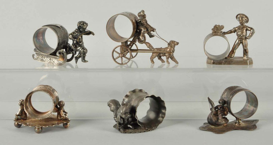 Lot Of 6: Figural Napkin Rings. (1 of 1)