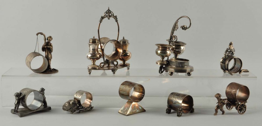 Lot Of 9: Figural Napkin Rings. (1 of 1)