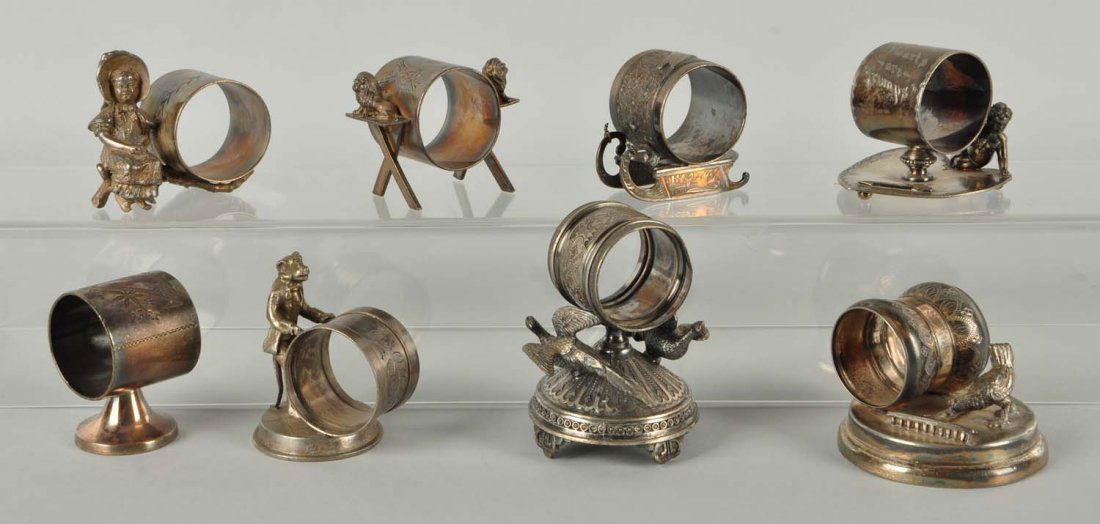 Lot Of 8: Figural Napkin Rings. (1 of 1)