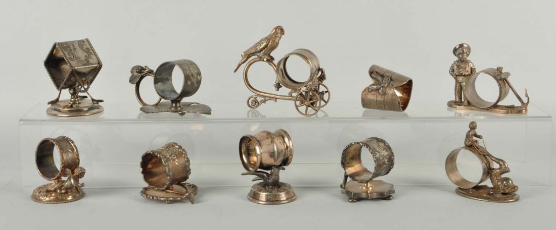 Lot Of 10: Figural Napkin Rings. (1 of 2)
