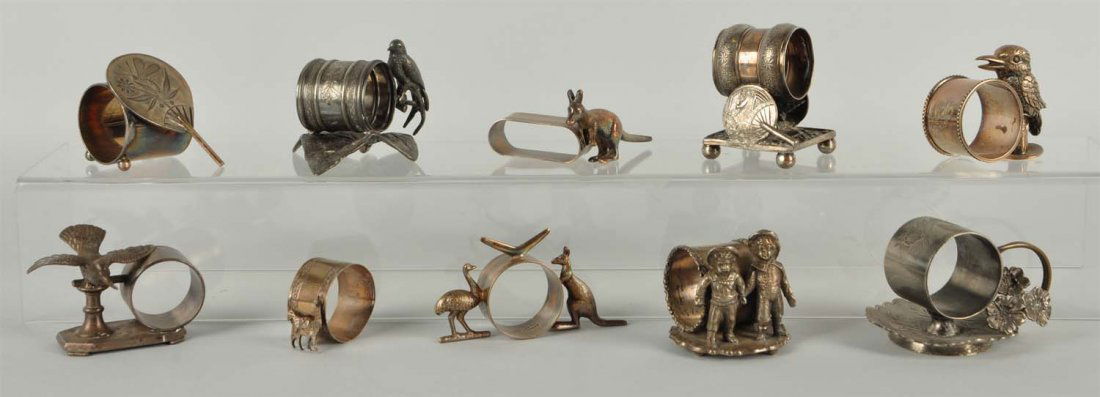Lot Of 10: Figural Napkin Rings. (1 of 1)