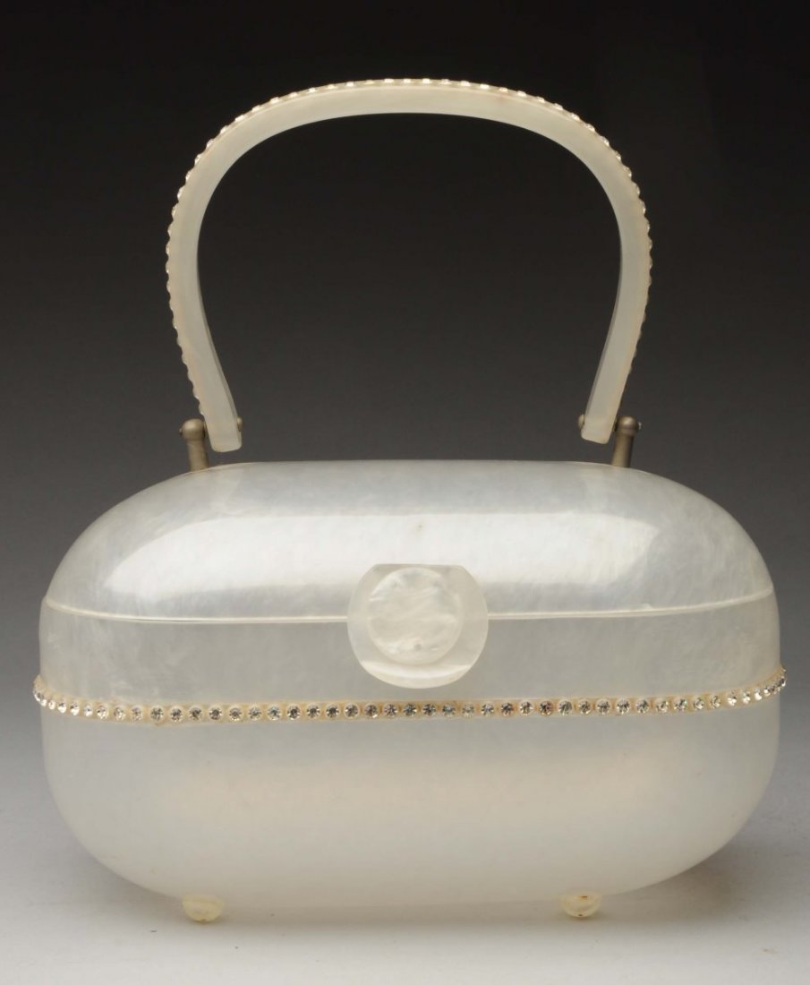 Gilli Round-Shaped Marble Lucite Purse. (1 of 3)