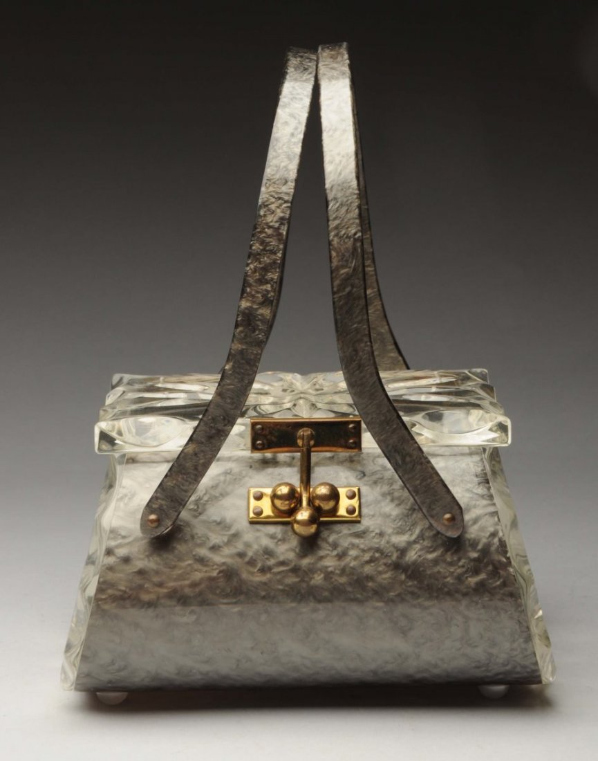Gray Marble Lucite Purse. (1 of 3)