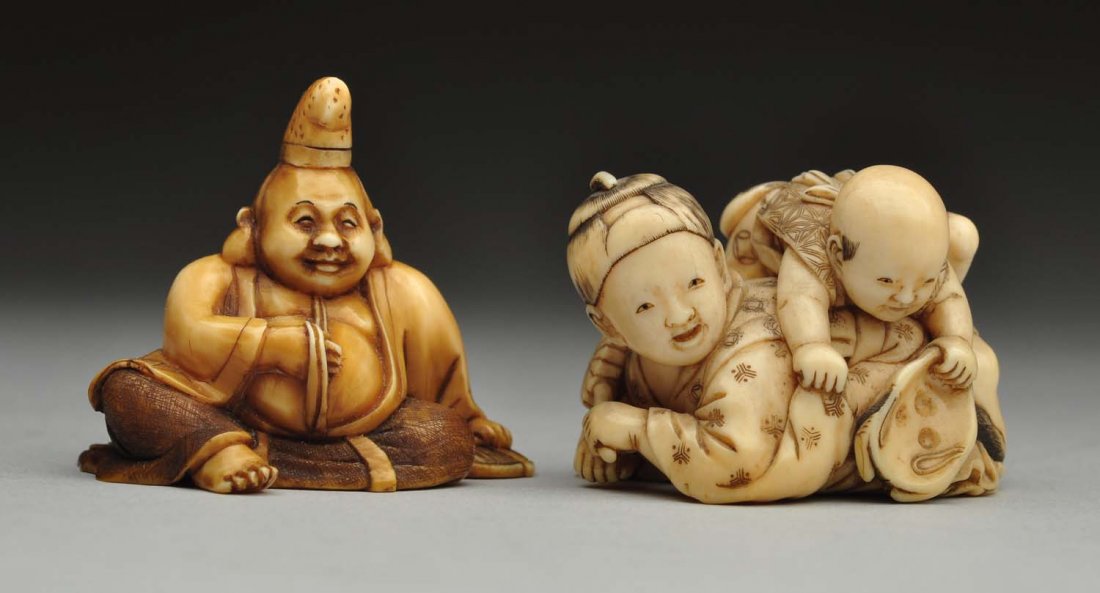 Lot of 2: Netsuke Figures. (1 of 9)