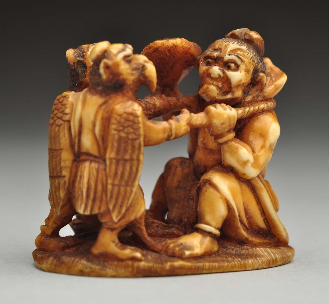Carved Netsuke Figure. (1 of 10)