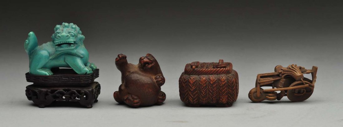 Lot of 4: Wooden Carved Items. (1 of 10)