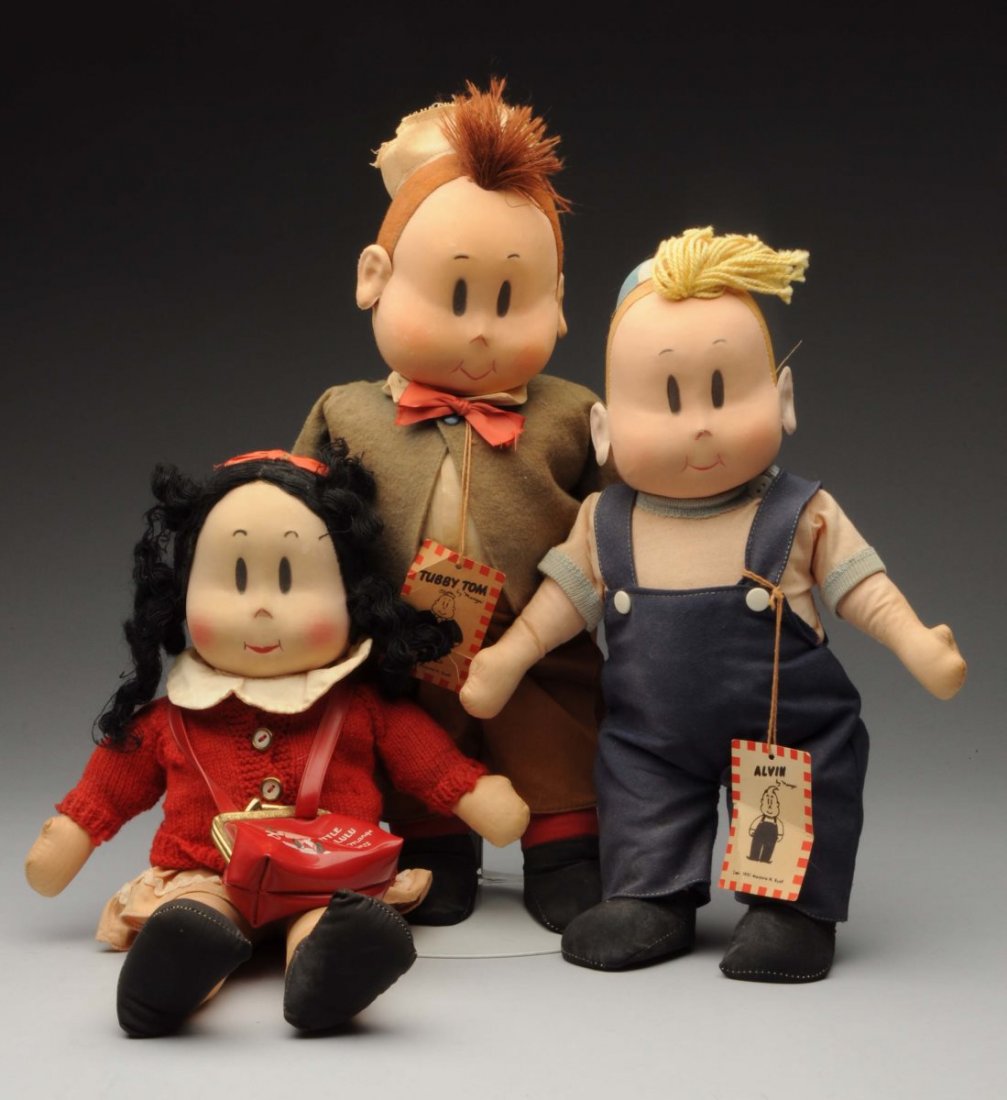 Lot Of 3: Georgene Cloth Character Dolls. (1 of 1)