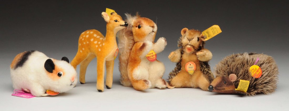 Lot Of 5: Steiff Field & Forest Animals with IDs. (1 of 1)
