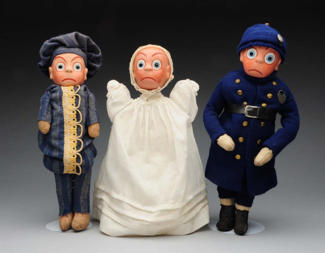 Lot Of 3:13" Googly Type Palmer Cox Brownie Dolls. (1 of 1)