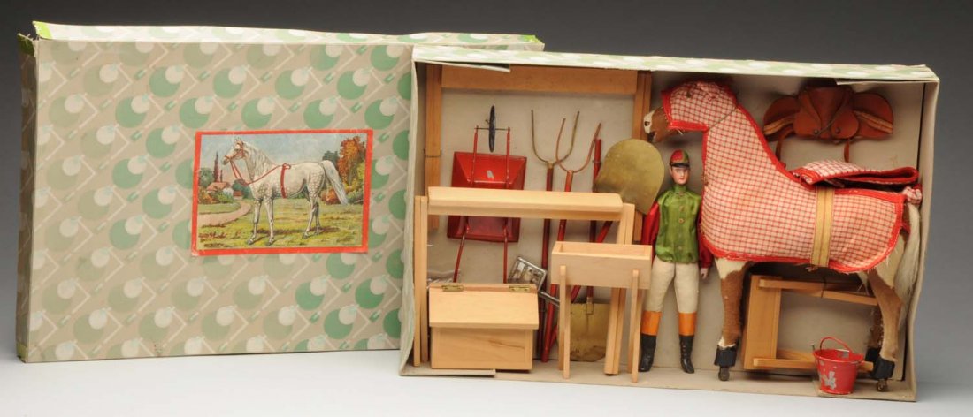 Lovely Boxed Set of Horse Jockey & Barnyard Items. (1 of 3)