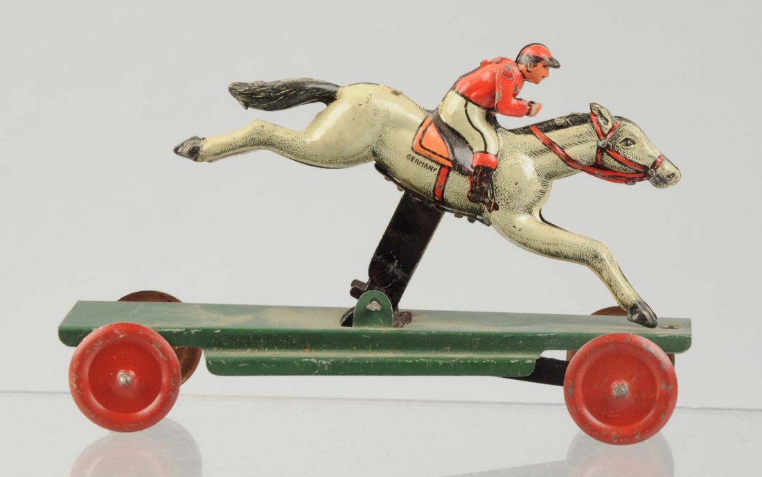 German Tin Litho Articulated Horse Penny Toy. (1 of 2)