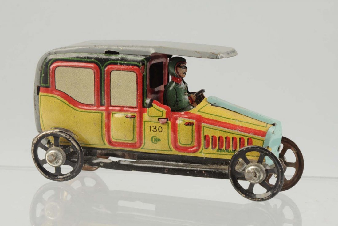 German Tin Litho Closed Automobile Penny Toy. (1 of 2)