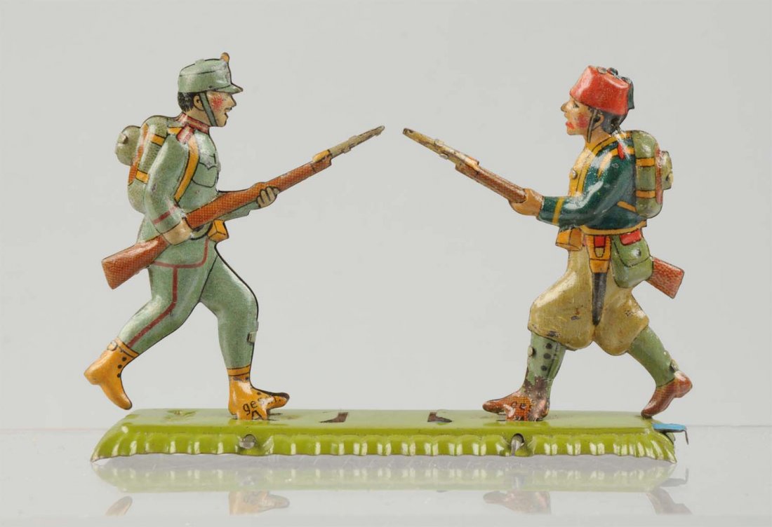 Scarce German Tin Litho Soldiers Penny Toy. (1 of 2)