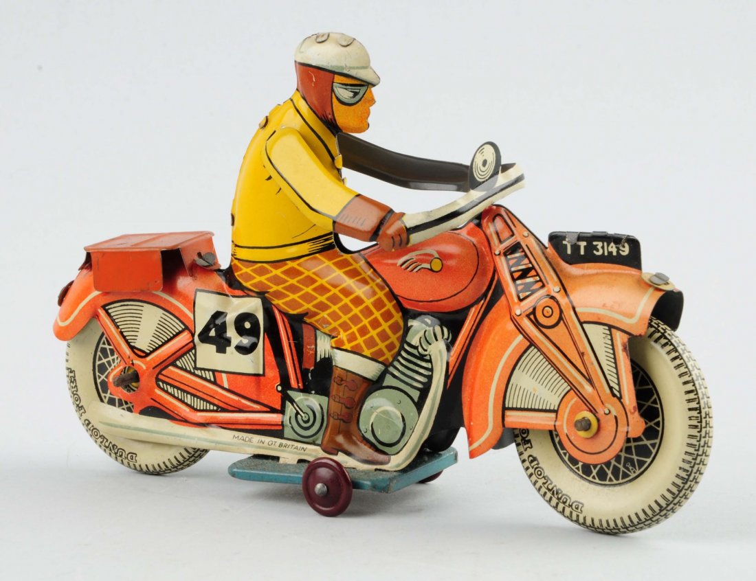 English Mettoy Palhaco Tin Litho Motorcycle. (1 of 2)