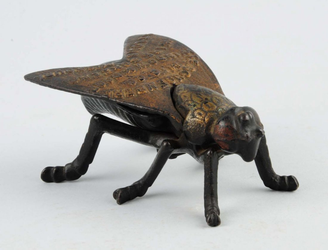Cast Iron Advertising Fly Match Safe. (1 of 5)