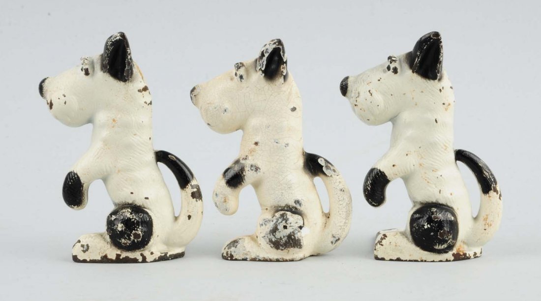 Lot Of 3: Cast Iron Scottie Doorstop & Bookends (1 of 3)