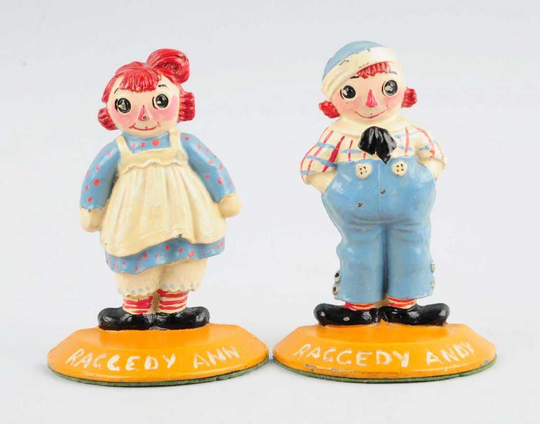 Cast Iron Raggedy Ann & Andy Bookends. (1 of 3)
