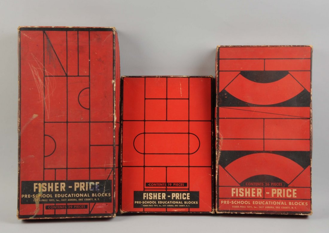 Lot of 3: Fisher Price Preschool Education Blocks. (1 of 2)