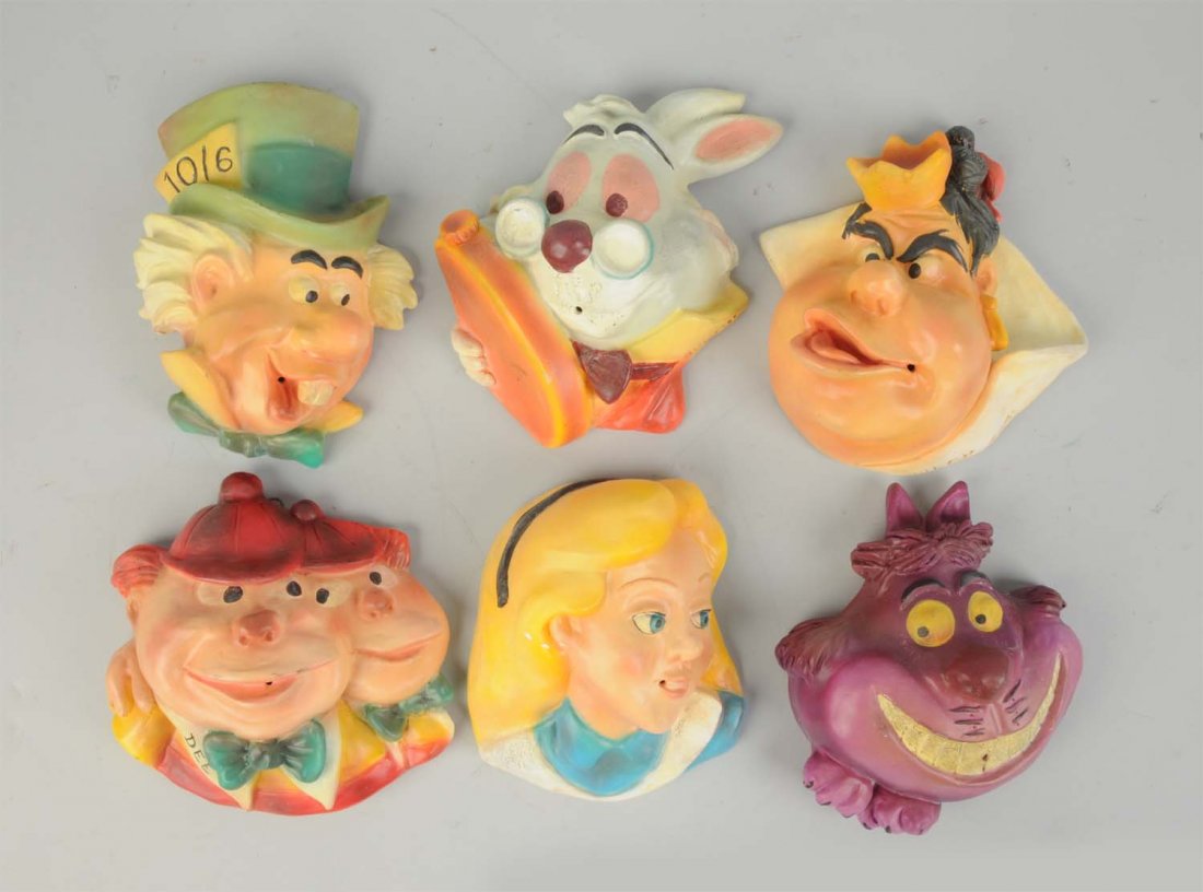 Lot of 6: Alice in Wonderland Ceramic Wall-Hanging (1 of 1)