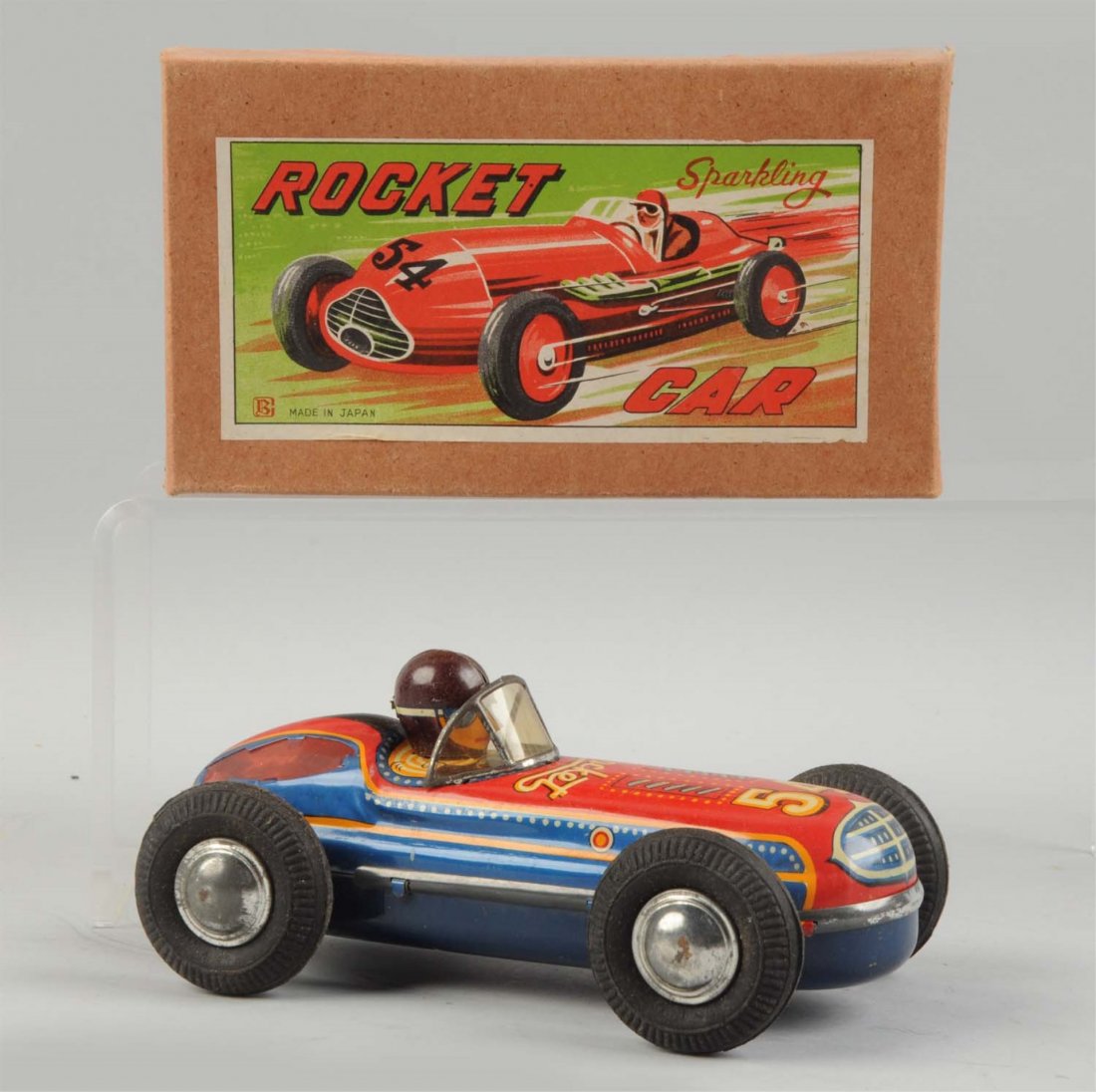 Japanese Tin Litho Friction Rocket Race Car. (1 of 2)