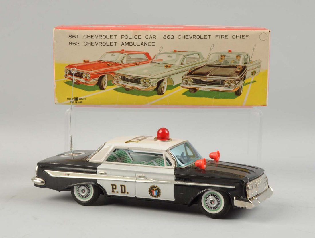 Japanese Bandai Tin Litho Chevy Impala Police Car. (1 of 2)