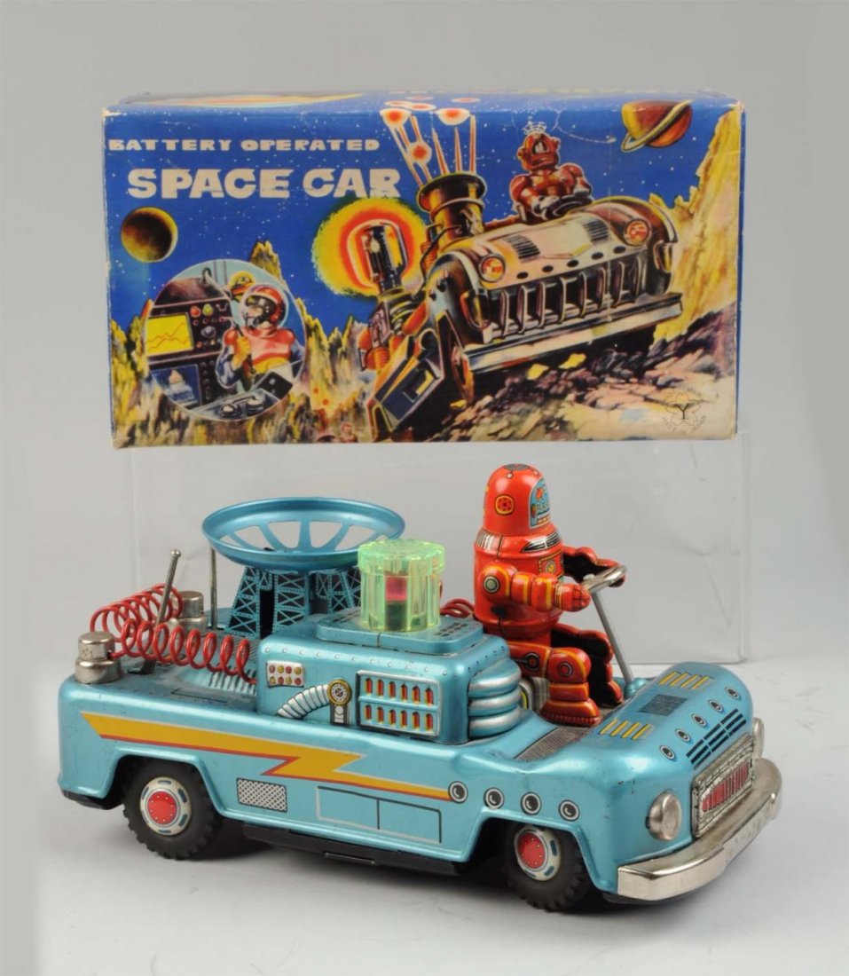 Japanese Tin Litho Battery-Operated Space Car. (1 of 4)