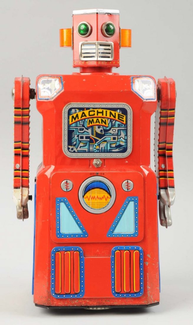 Very Rare Japanese Tin Litho Machine Man Robot. (1 of 4)