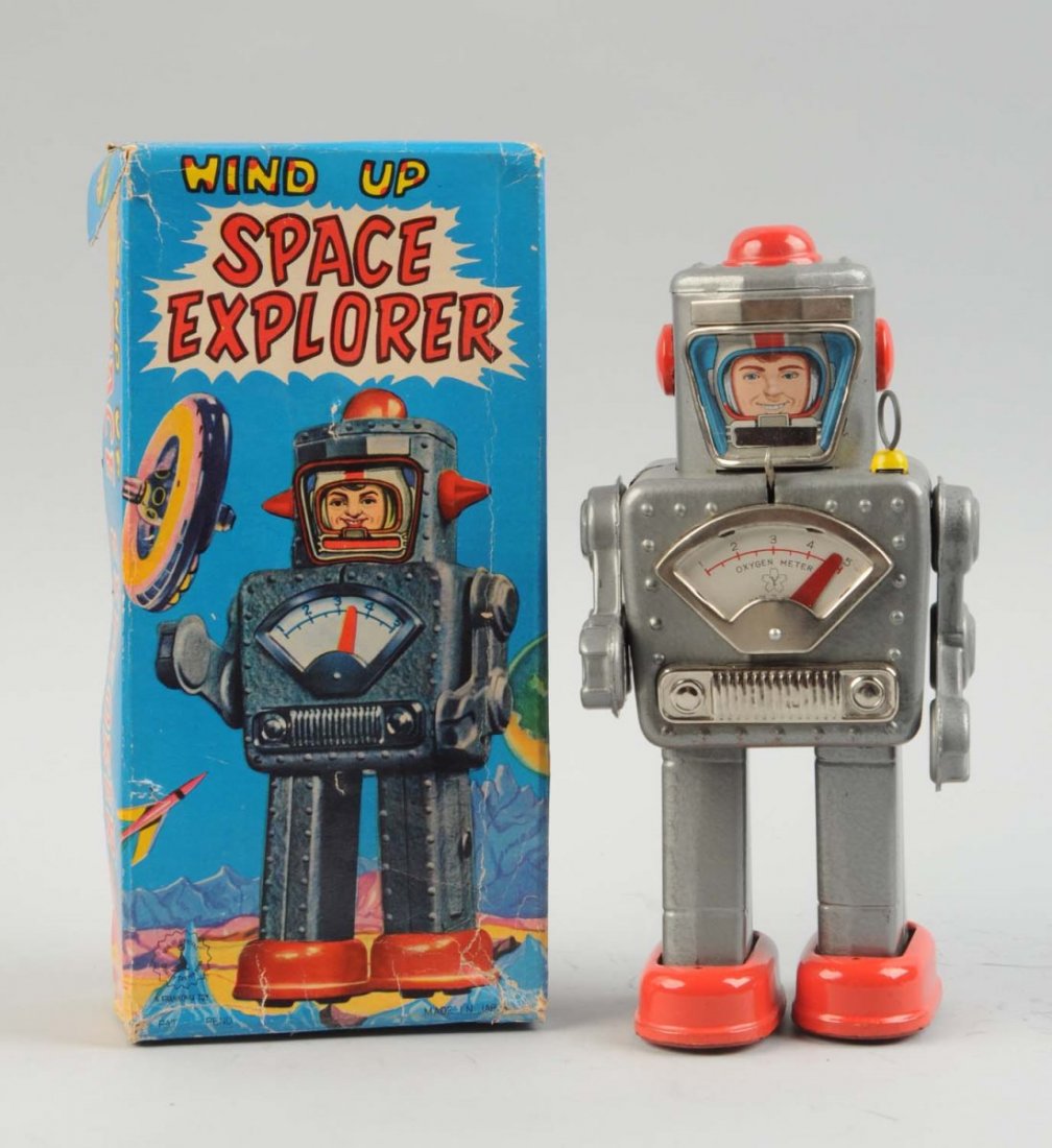 Japanese Tin Litho Wind-Up Space Explorer. (1 of 2)