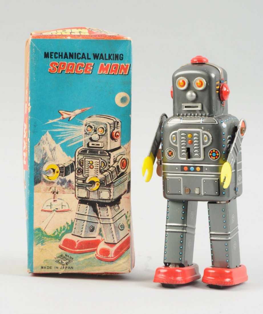 Japanese Tin Litho Wind Up Space Man. (1 of 2)