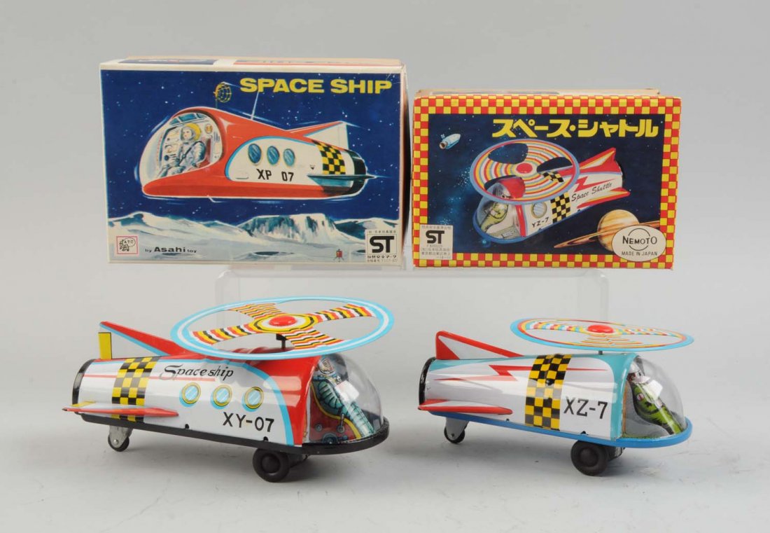 Lot Of 2: Japanese Tin Litho Space Ship Toys. (1 of 2)