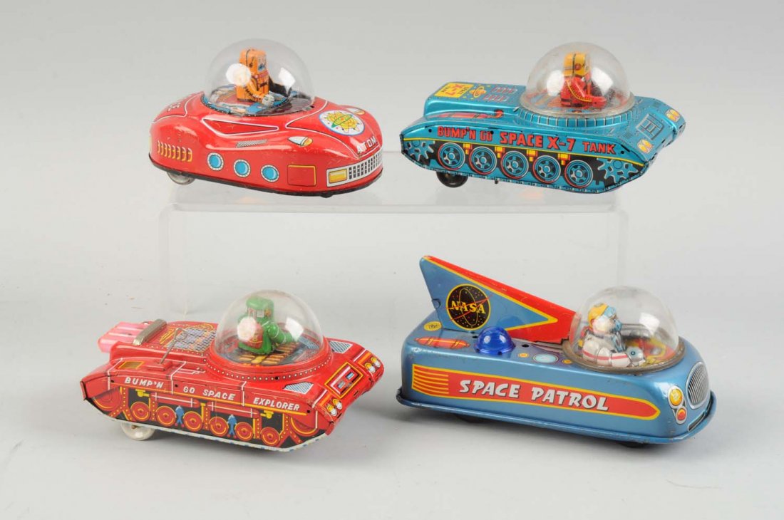Lot Of 4: Japanese Tin Litho Space Vehicles. (1 of 4)