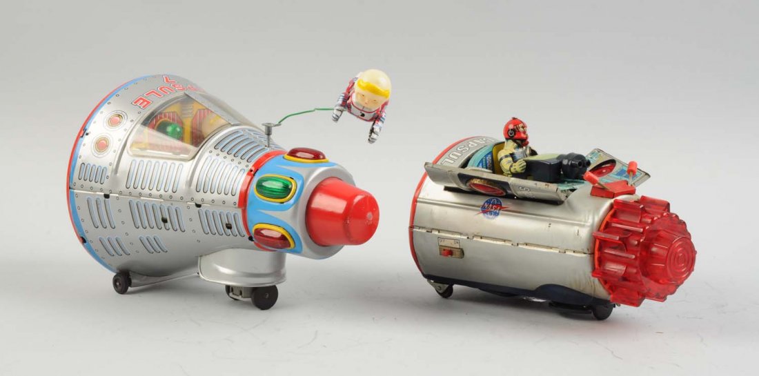 Lot Of 2: Japanese Tin Litho Space Capsules. (1 of 2)