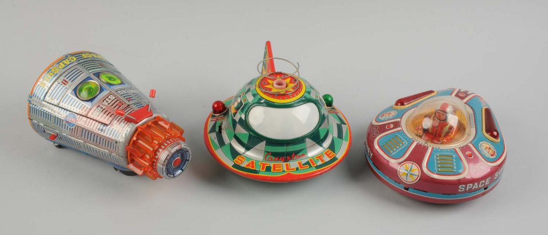 Lot of 3: Japanese Tin Litho Space Toys. (1 of 1)