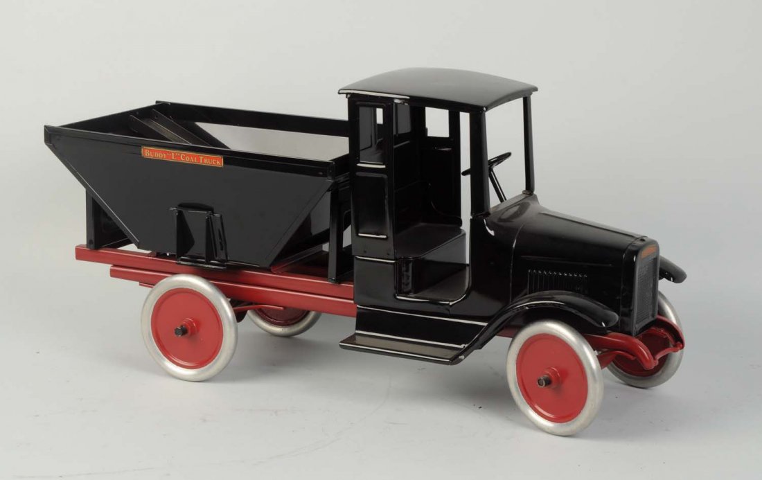 Pressed Steel Buddy L Coal Truck.: Circa 1927-1929. 24” L. Complete professional restoration to an all original truck. Includes a reproduction chute. Condition (Restored). Size 24'' L.