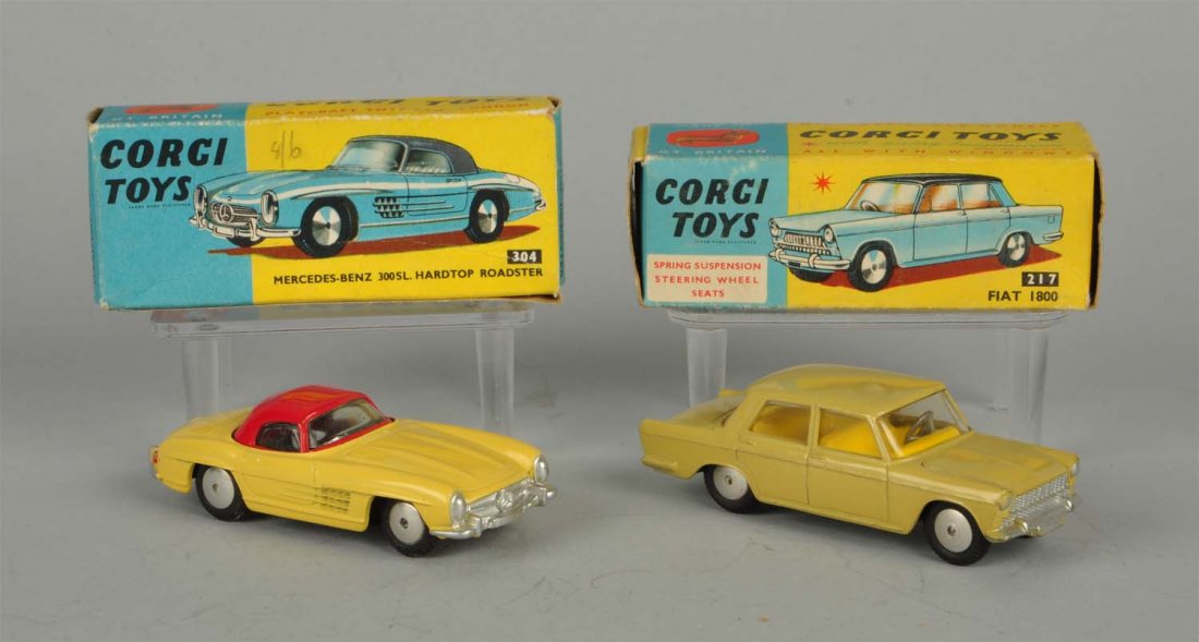 Lot Of 2: Corgi #304 Mercedes & #217 Fiat. (1 of 4)