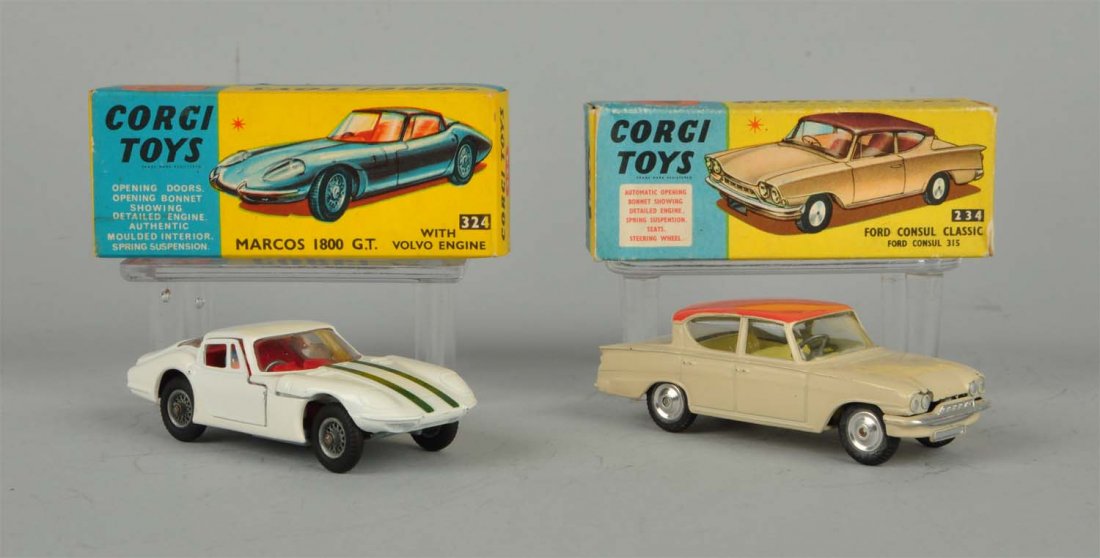 Lot Of 2: Corgi #234 Ford & #324 Marcos. (1 of 4)