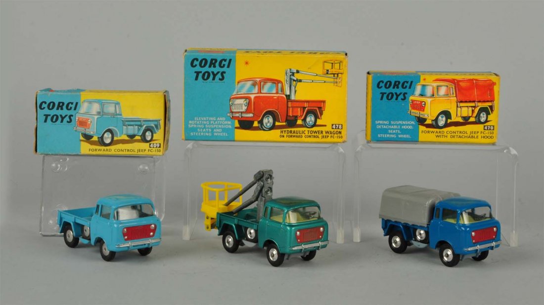 Lot Of 3: Corgi #409, #470 & #478 Jeep Trucks. (1 of 4)