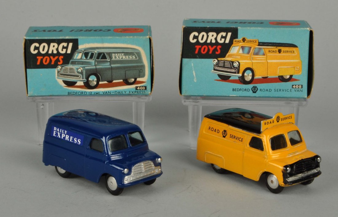 Lot Of 2: Corgi #403 Van & #408 Service Van. (1 of 4)