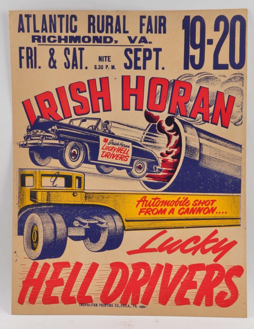 Irish Horan Lucky Hell Drivers Poster. (1 of 1)