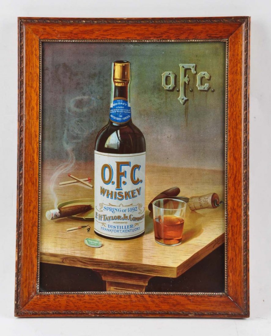O.F.C. Whiskey Tin Advertising Sign. (1 of 1)
