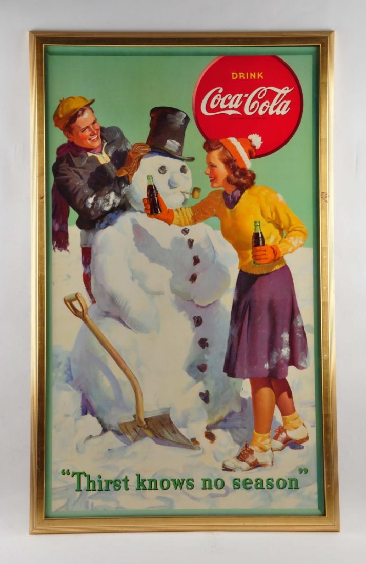 Large 1940’s Coca Cola Cardboard Sign. (1 of 1)