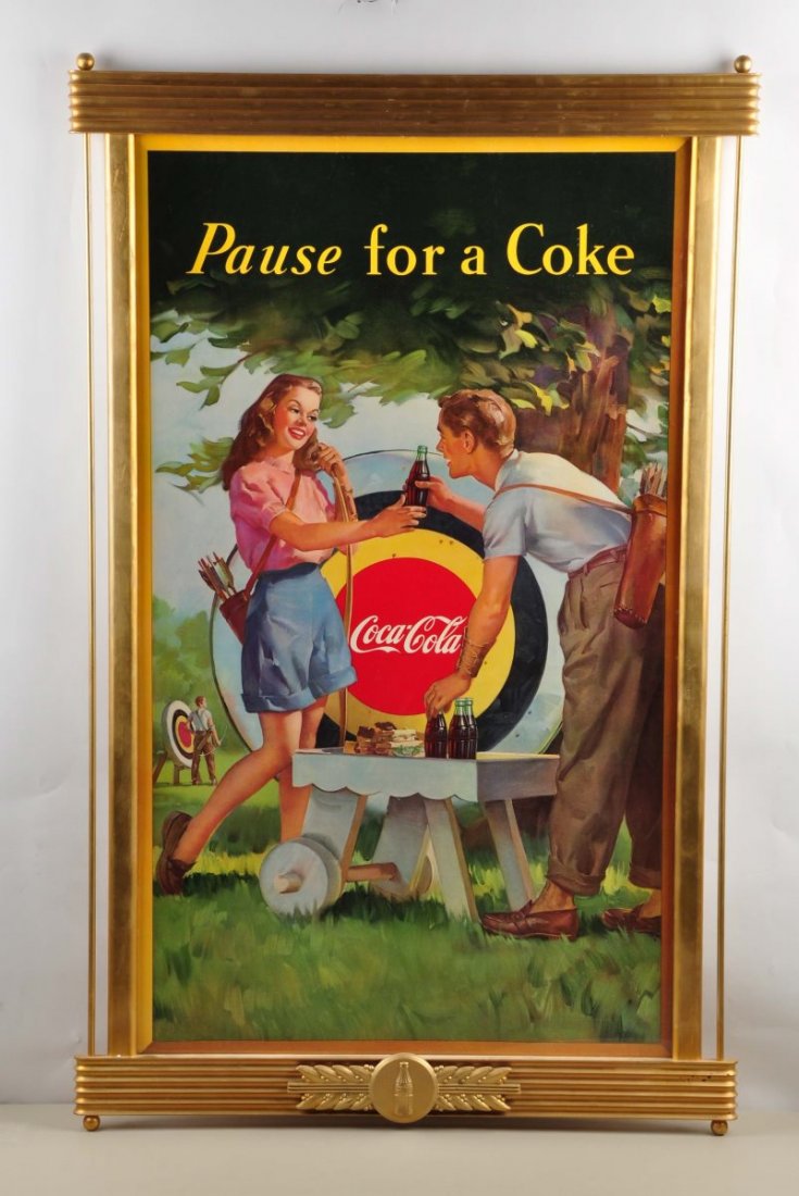 1948 Coca Cola Cardboard Advertising Sign. (1 of 1)