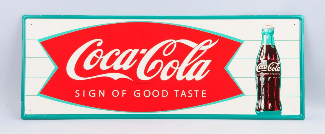 Coca Cola Fishtail Advertising Sign. (1 of 1)