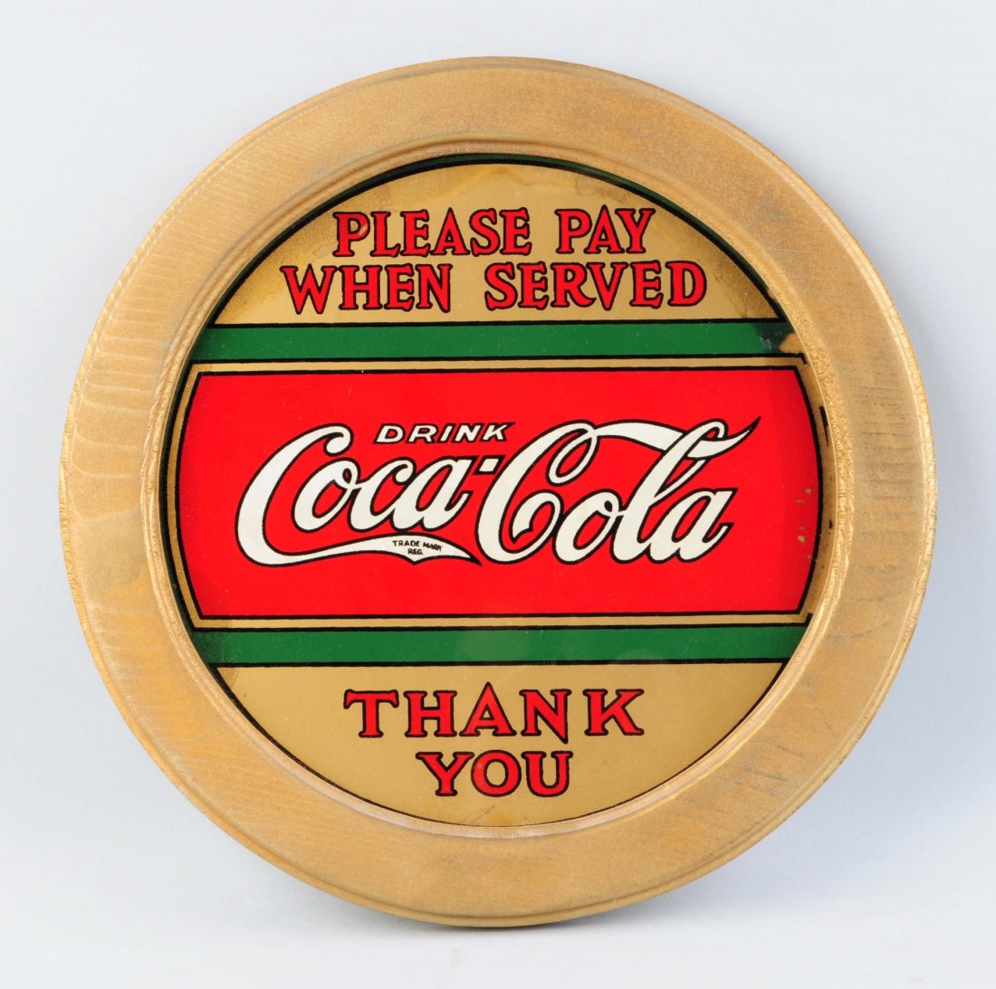 Framed Coca Cola Reverse Glass Sign. (1 of 1)